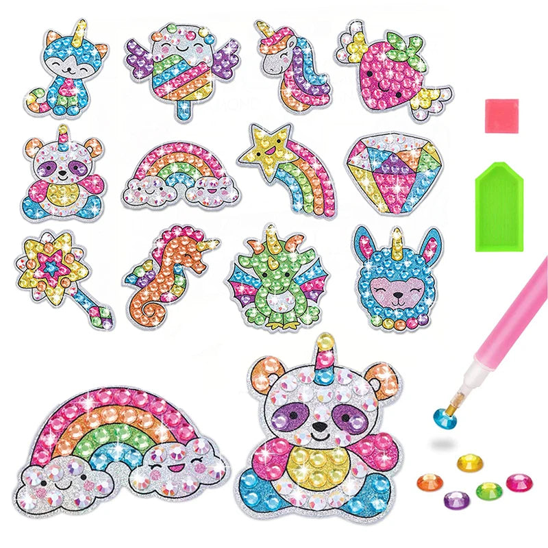 Kids Big Gem Diamond Painting Kit DIY Art Crafts Magical 5D Crysal Paint by Number Mosaic Stickers Boys Girls Diamond Embroidery