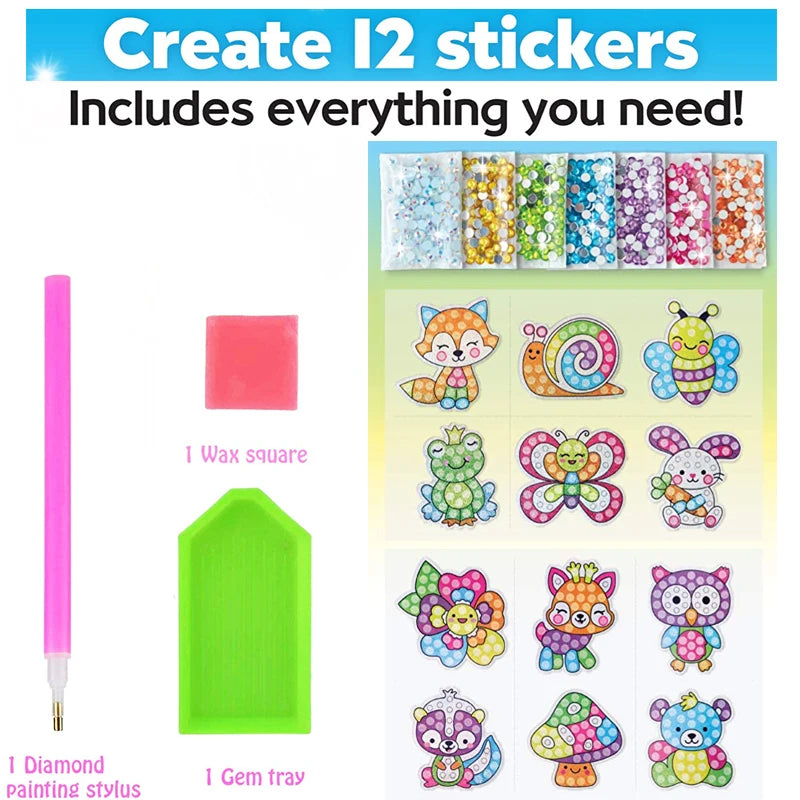 Kids Big Gem Diamond Painting Kit DIY Art Crafts Magical 5D Crysal Paint by Number Mosaic Stickers Boys Girls Diamond Embroidery