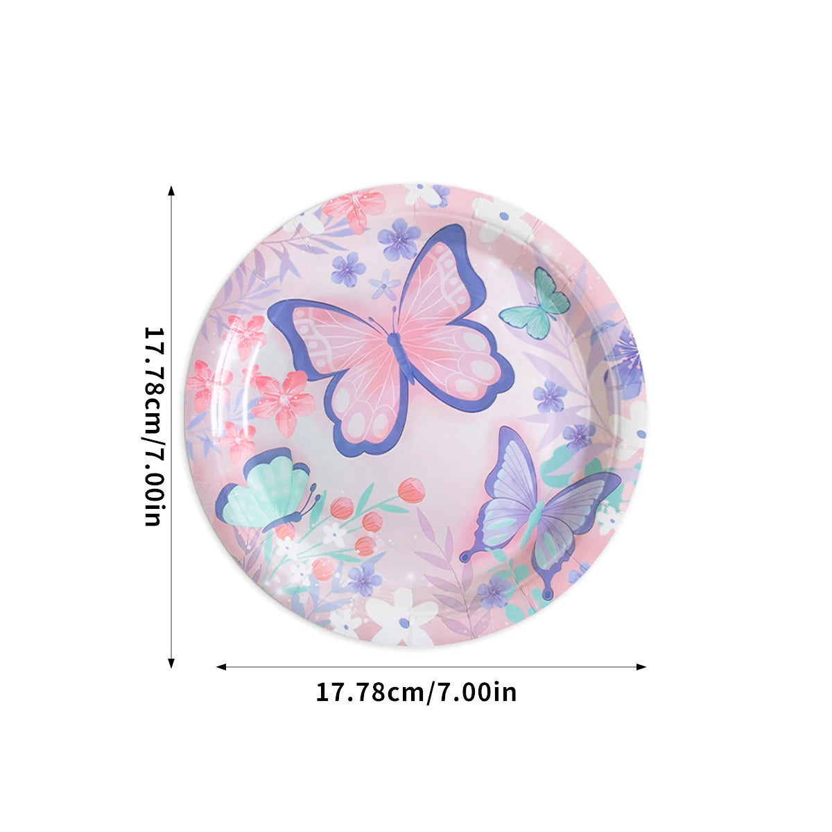 Butterfly Party Tableware Set  Butterfly Pattern Paper Plate Napkin Cup Disposable Tablecloth for Baby Shower Birthday Supplies