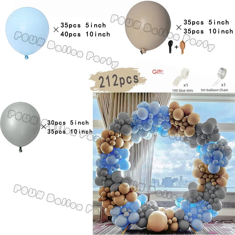 Blue Balloons Arch Kit Metallic Blue Confetti Balloon Garland Birthday Party Decorations Baby Shower Baptism Wedding Theme Decor