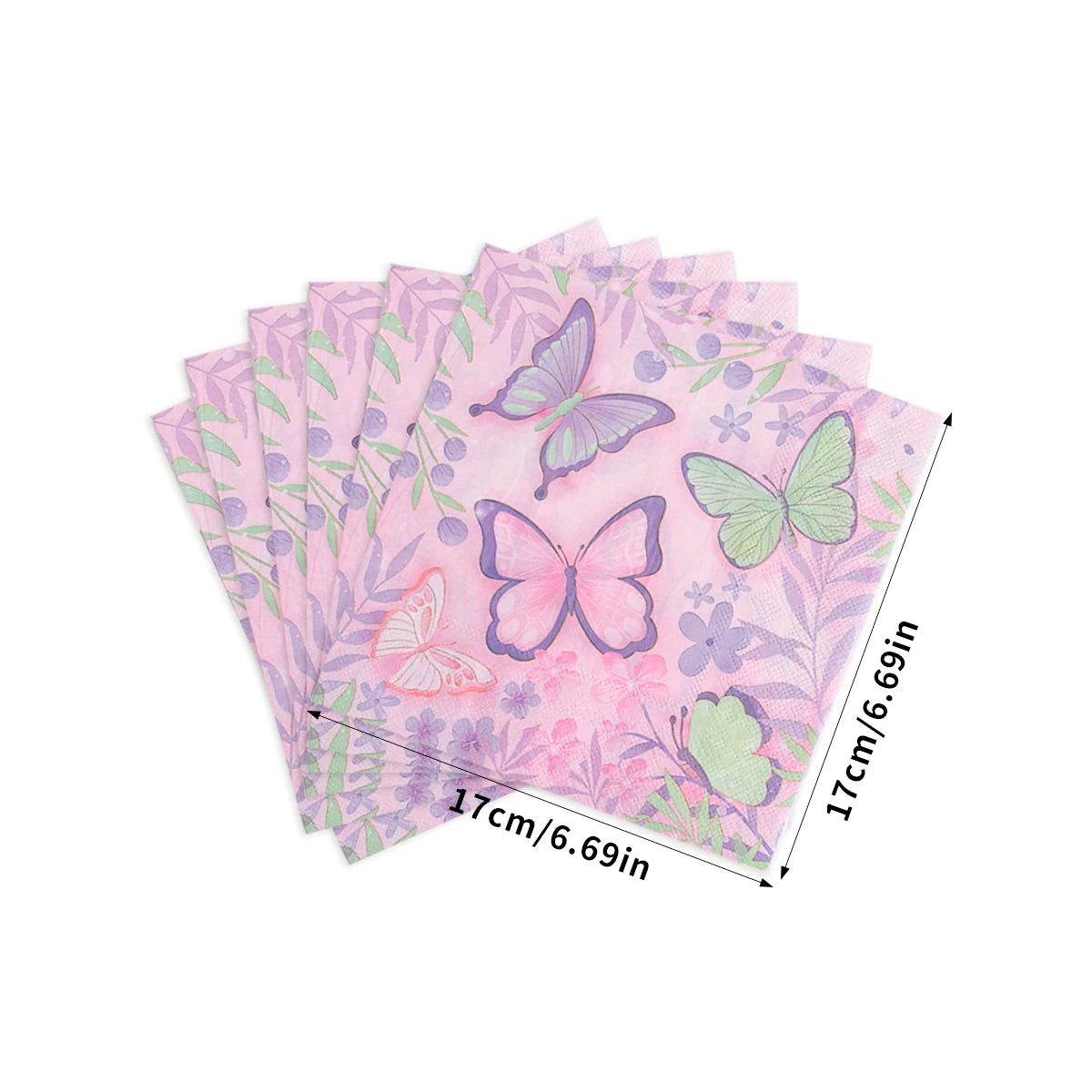 Butterfly Party Tableware Set  Butterfly Pattern Paper Plate Napkin Cup Disposable Tablecloth for Baby Shower Birthday Supplies