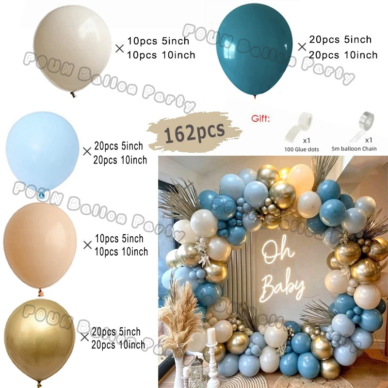 Blue Balloons Arch Kit Metallic Blue Confetti Balloon Garland Birthday Party Decorations Baby Shower Baptism Wedding Theme Decor