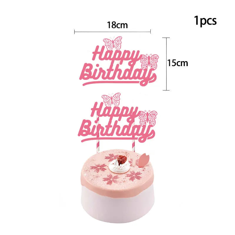 Butterfly Party Tableware Set  Butterfly Pattern Paper Plate Napkin Cup Disposable Tablecloth for Baby Shower Birthday Supplies