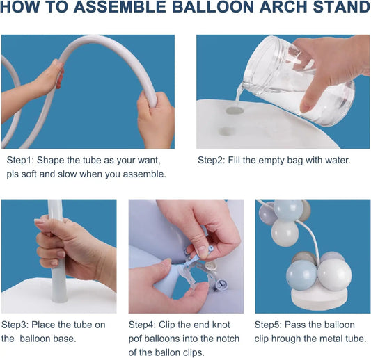Balloon Arch Kit Free Bending Shape Half Arch Balloon Stand with Base Balloon Column Kit for Wedding Birthday Party Decorations