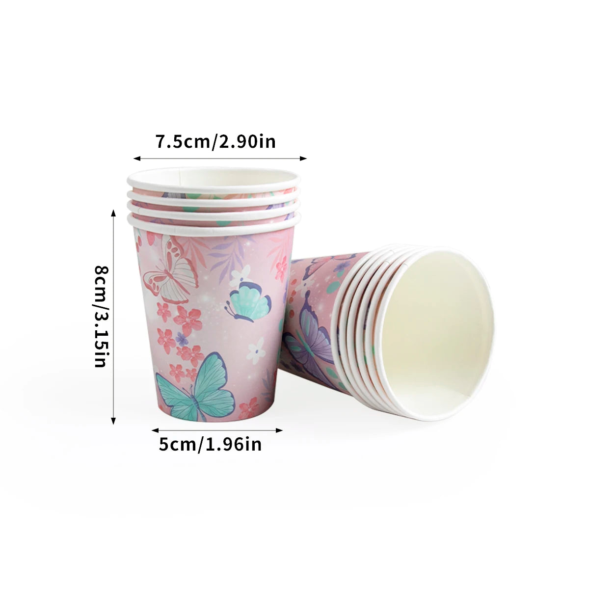 Butterfly Party Tableware Set  Butterfly Pattern Paper Plate Napkin Cup Disposable Tablecloth for Baby Shower Birthday Supplies