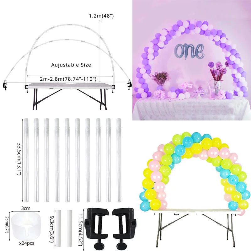 Adjustable Balloon Arch Frame Kit Plastic Balloons Stand Column Birthday Wedding Party Baby Shower Decor Ballon Holder with Base
