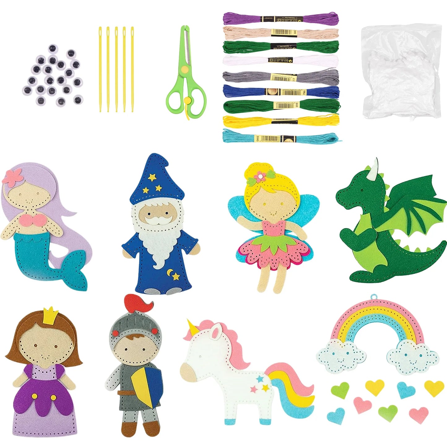 Sewing Crafts Kits Forest Creatures DIY Sewing Felt Plush Animals for Beginner Kids Educational Art Supplies Toy Craft Kit