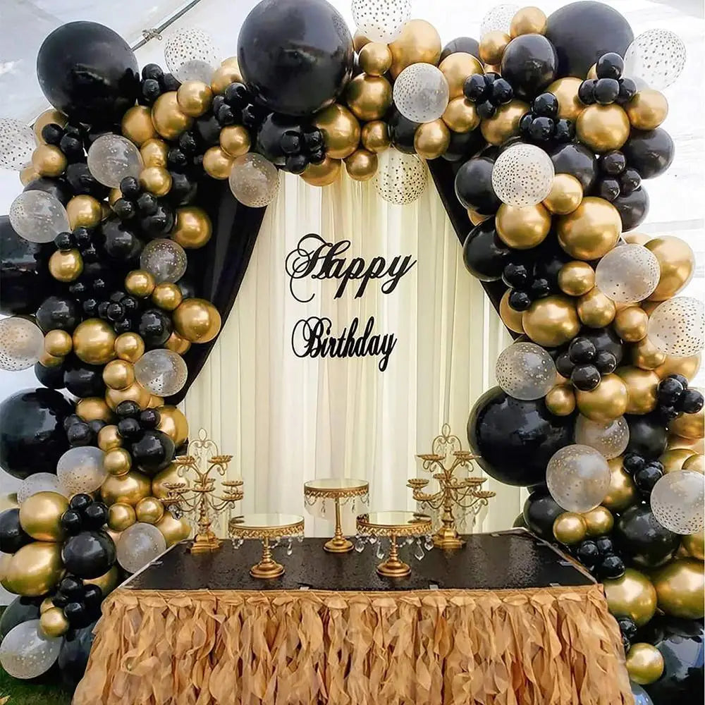 Metallic Gold Latex Balloons Multi Sizes  Balloon Arch Kit for Birthday Party Graduation Baby Shower
