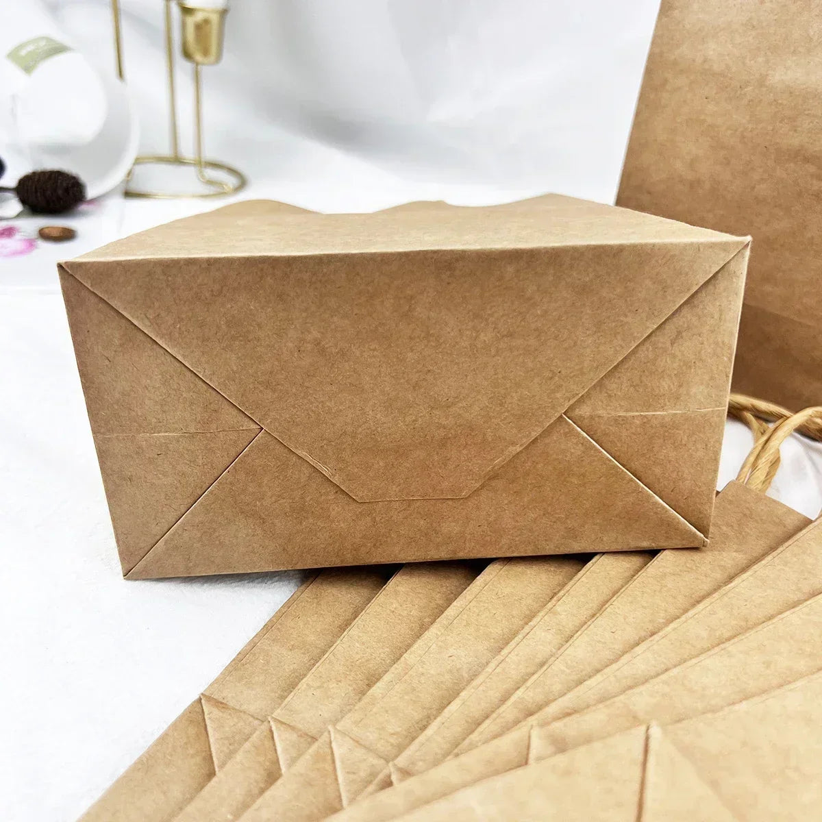 10/20/50pcs Party Favor Bags Recyclable Kraft Paper Shopping Bags for Birthday Gift Candy Treat Goodie Goody & Grocery Packaging