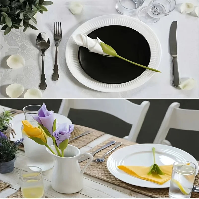 10 Elegant Floral Napkin Holders-Suitable for Weddings,Parties,Daily Table Centerpieces Decorations-Fashionable Napkin Holders