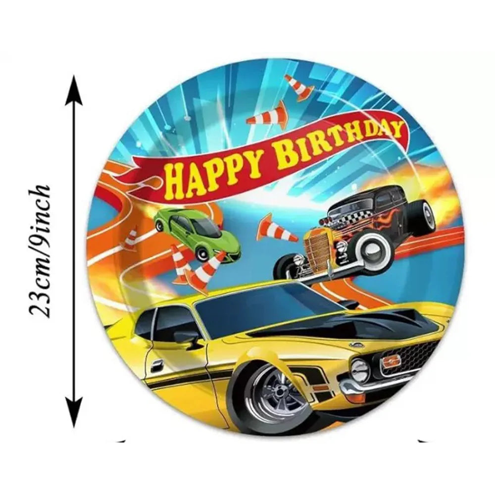 Hot Racing Car Birthday Party Decoration Tableware Tablecloth Cup Plate For Kids Baby Shower Serves Baby Shower Party Supplies