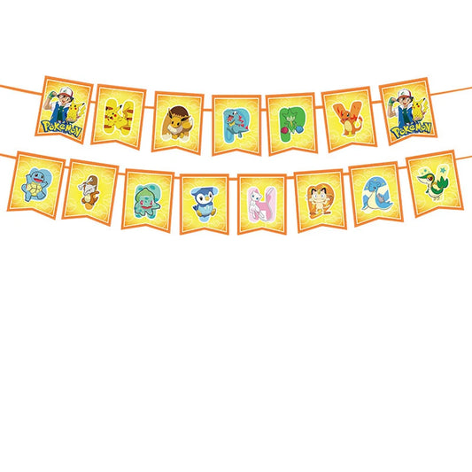 Pokemon Birthday Party Decorations Pikachu Cups Plate Disposable Tableware Napkin Kids Party Supplies Gifts