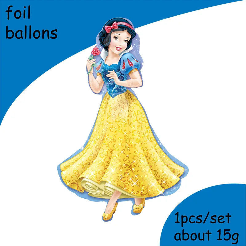 Snow White Birthday Party Set Cup Plate Napkins Tablecloth Cake Topper Balloons Disposable Tableware Baby Shower Supplies