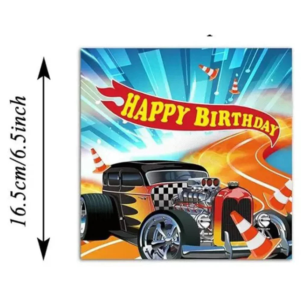 Hot Racing Car Birthday Party Decoration Tableware Tablecloth Cup Plate For Kids Baby Shower Serves Baby Shower Party Supplies