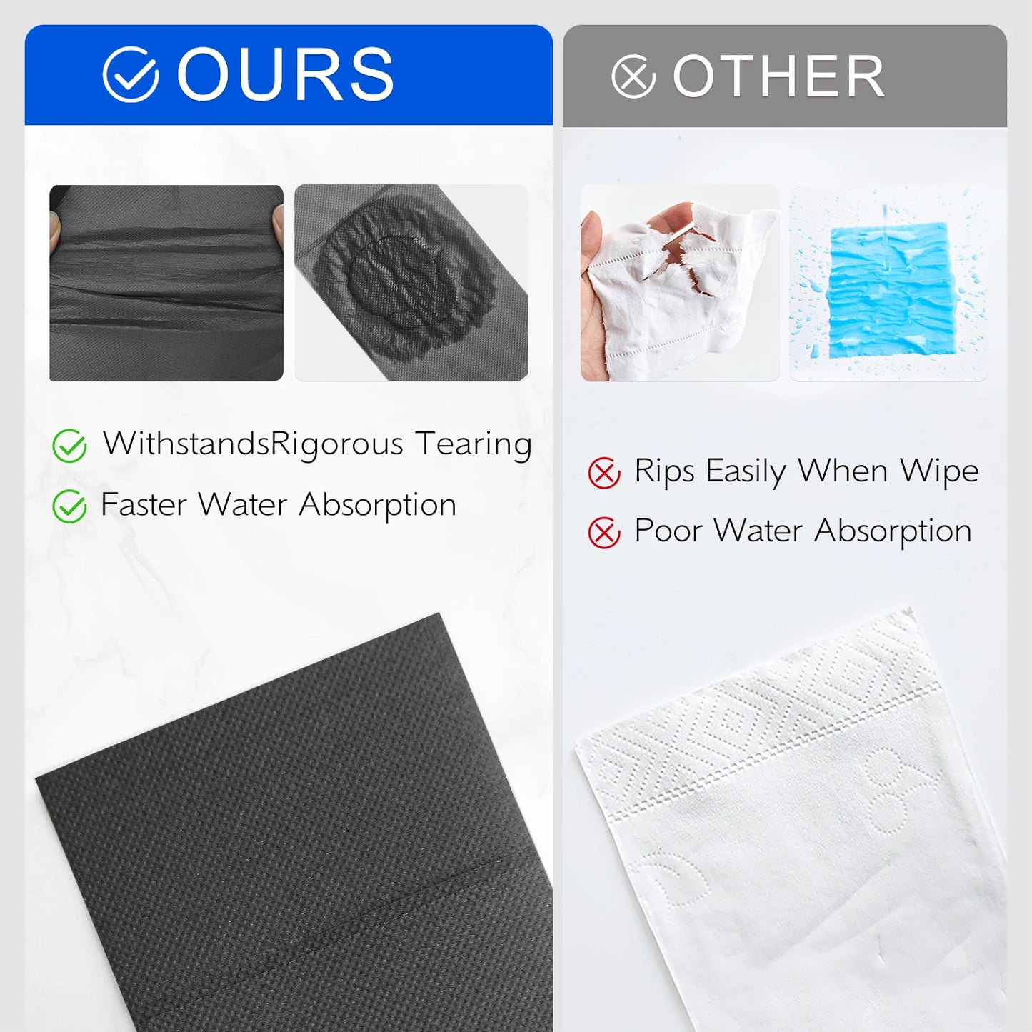 25/50PCS White Disposable  Napkins 15.75x15.75inch，Prefolded Napkin Built-in Flatware Pocket for Wedding Party