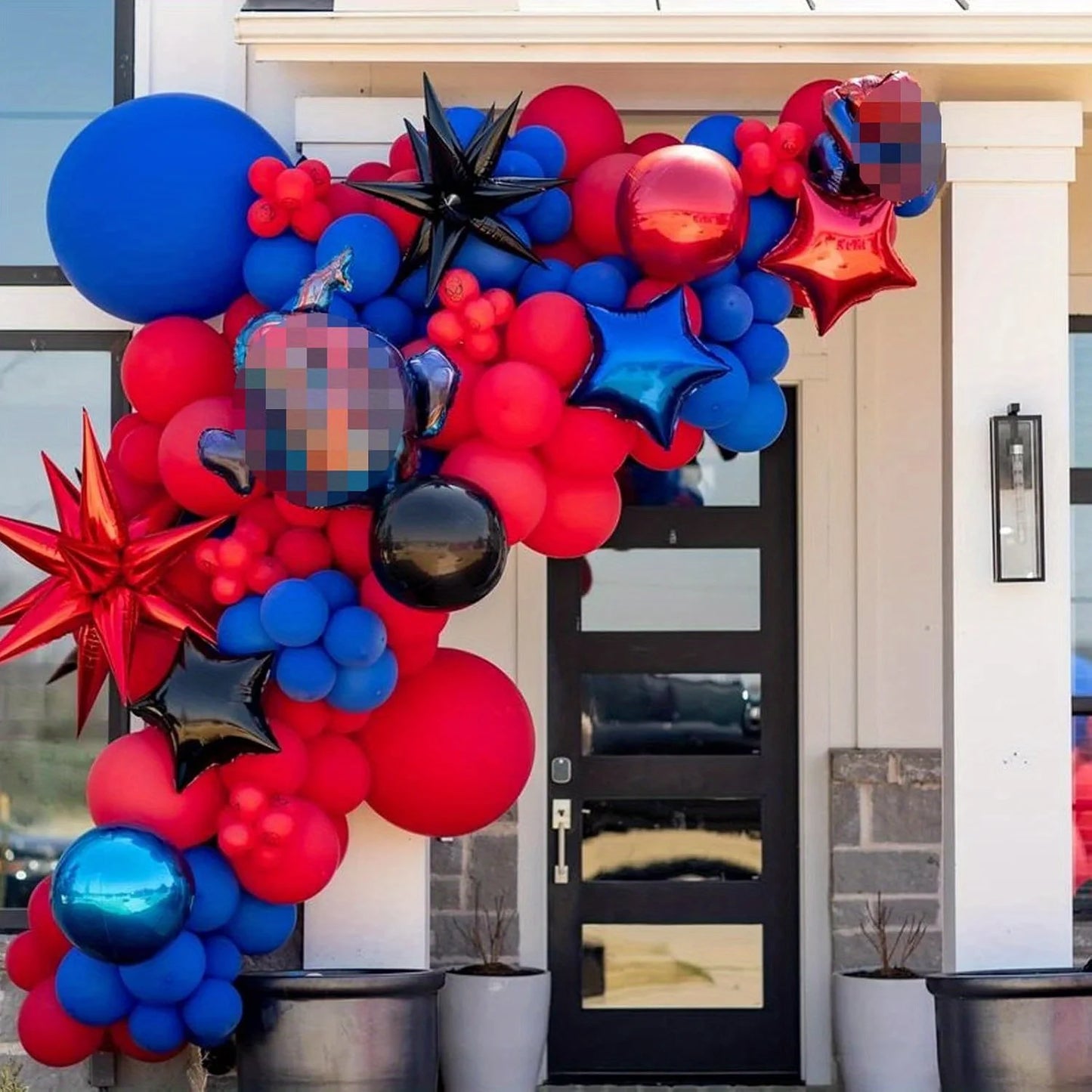 108Pcs Black Red Blue Balloons Arch Kit,for Student School Wedding Birthday Party Baby Showers Anniversary Christmas Decoration