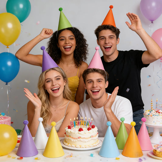 5/10 colorful birthday party hats | Macaroon cone-shaped hats, suitable for birthdays and parties