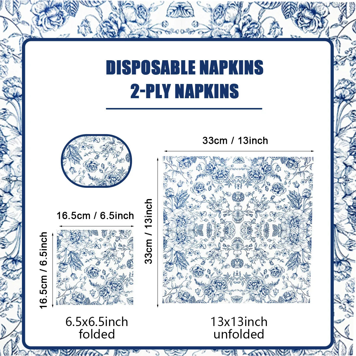 20 piecesperpackofvintageblueprintednapkinsblue andwhiteporcelainpartynapkinshotel party disposable napkins