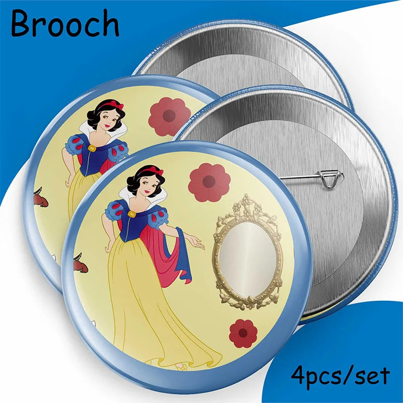 Snow White Birthday Party Set Cup Plate Napkins Tablecloth Cake Topper Balloons Disposable Tableware Baby Shower Supplies