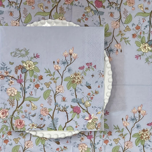 20pcs Vintage Wildflower Disposable Napkins for Parties Weddings Birthdays - 13x13 Inch Perfect for Desserts & Celebrations