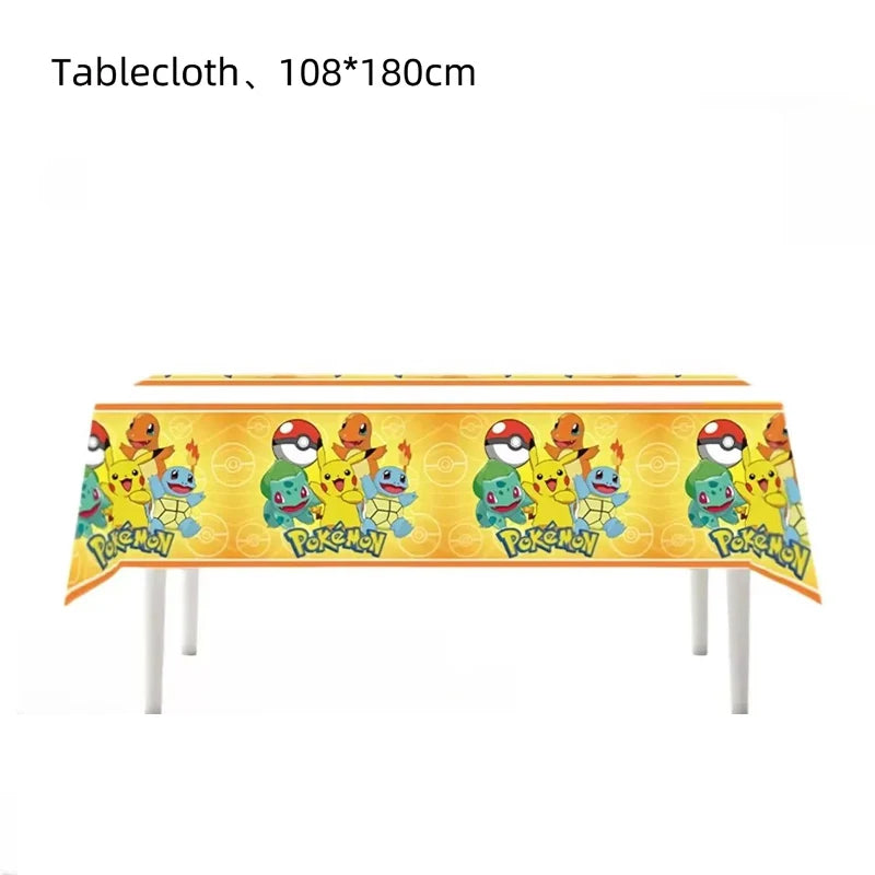 Pokemon Birthday Party Decorations Pikachu Cups Plate Disposable Tableware Napkin Kids Party Supplies Gifts