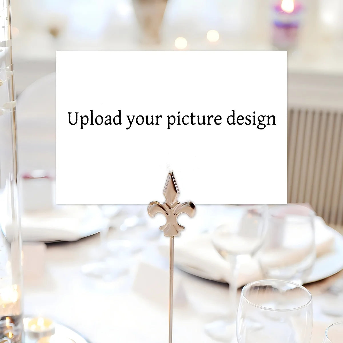 50pcs Custom Image Cards For Wedding Invitation,Reception Message Cards,Thank You Menu Table Cards,Events Celebration Decoration