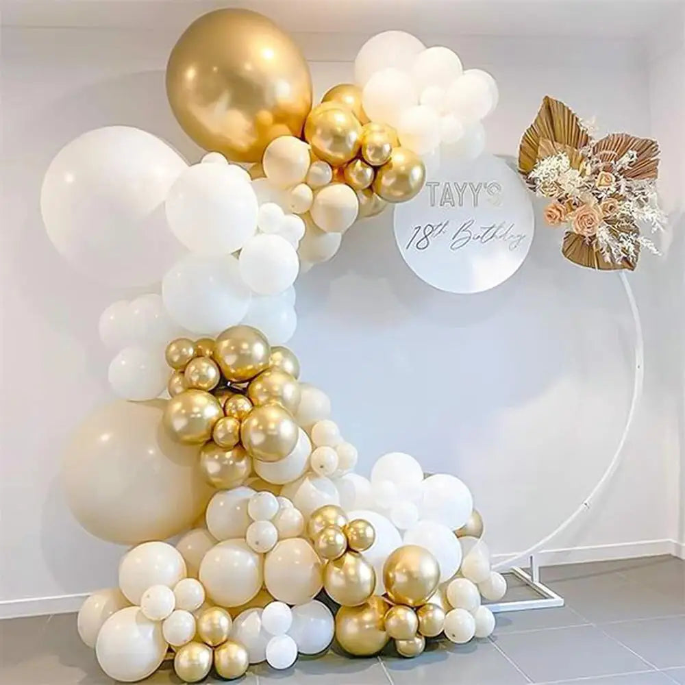 Metallic Gold Latex Balloons Multi Sizes  Balloon Arch Kit for Birthday Party Graduation Baby Shower