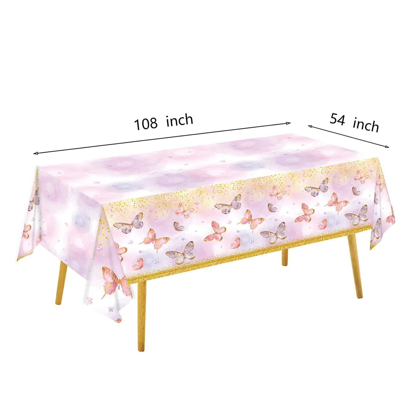 Butterfly Party Tableware Set  Butterfly Pattern Paper Plate Napkin Cup Disposable Tablecloth for Baby Shower Birthday Supplies