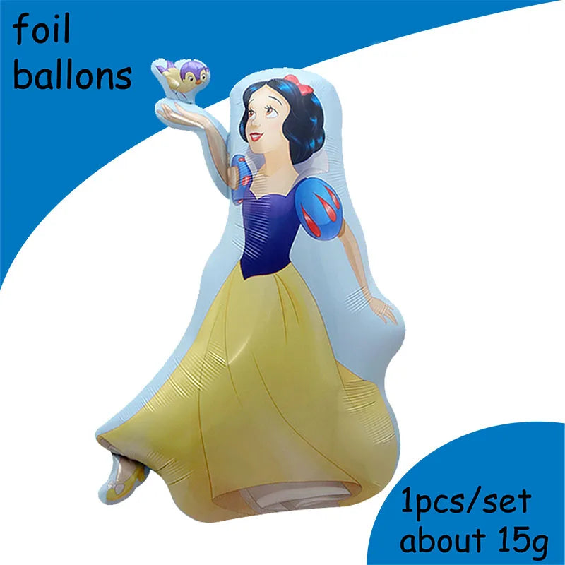Snow White Birthday Party Set Cup Plate Napkins Tablecloth Cake Topper Balloons Disposable Tableware Baby Shower Supplies