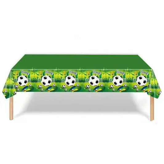 Football Party Tablecloth Decorations Soccer Ball Theme Party Supplies Disposable Table Cover Tableware Set Kids Birthday Party