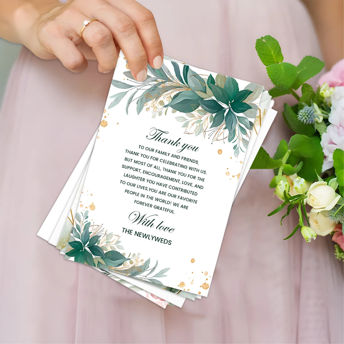 50pcs Custom Image Cards For Wedding Invitation,Reception Message Cards,Thank You Menu Table Cards,Events Celebration Decoration