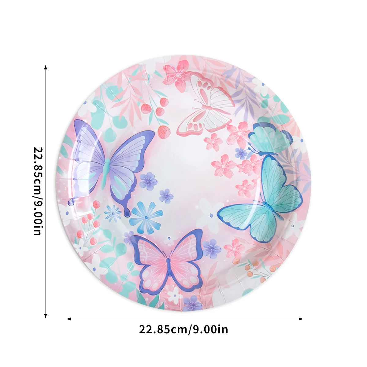 Butterfly Party Tableware Set  Butterfly Pattern Paper Plate Napkin Cup Disposable Tablecloth for Baby Shower Birthday Supplies