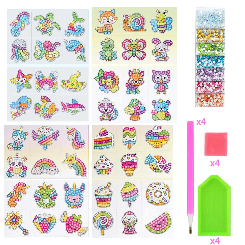 Kids Big Gem Diamond Painting Kit DIY Art Crafts Magical 5D Crysal Paint by Number Mosaic Stickers Boys Girls Diamond Embroidery