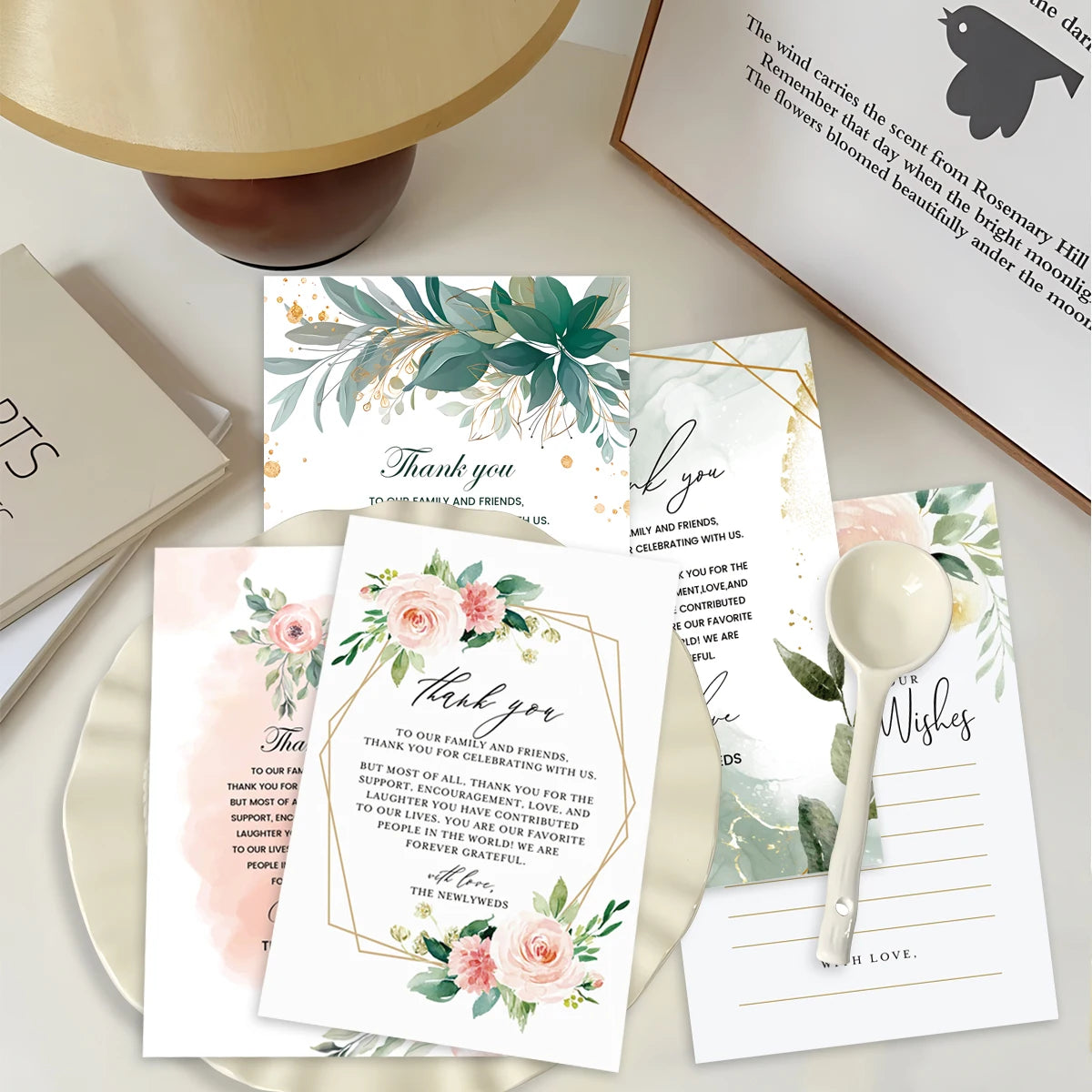 50pcs Custom Image Cards For Wedding Invitation,Reception Message Cards,Thank You Menu Table Cards,Events Celebration Decoration