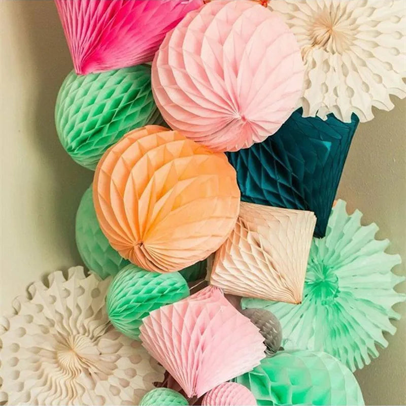 Wholesale Paper Honeycomb Ball Flower Lantern Wedding Kid Birthday Decoration Baby Shower Honeycomb Balls Lanterns Decorative