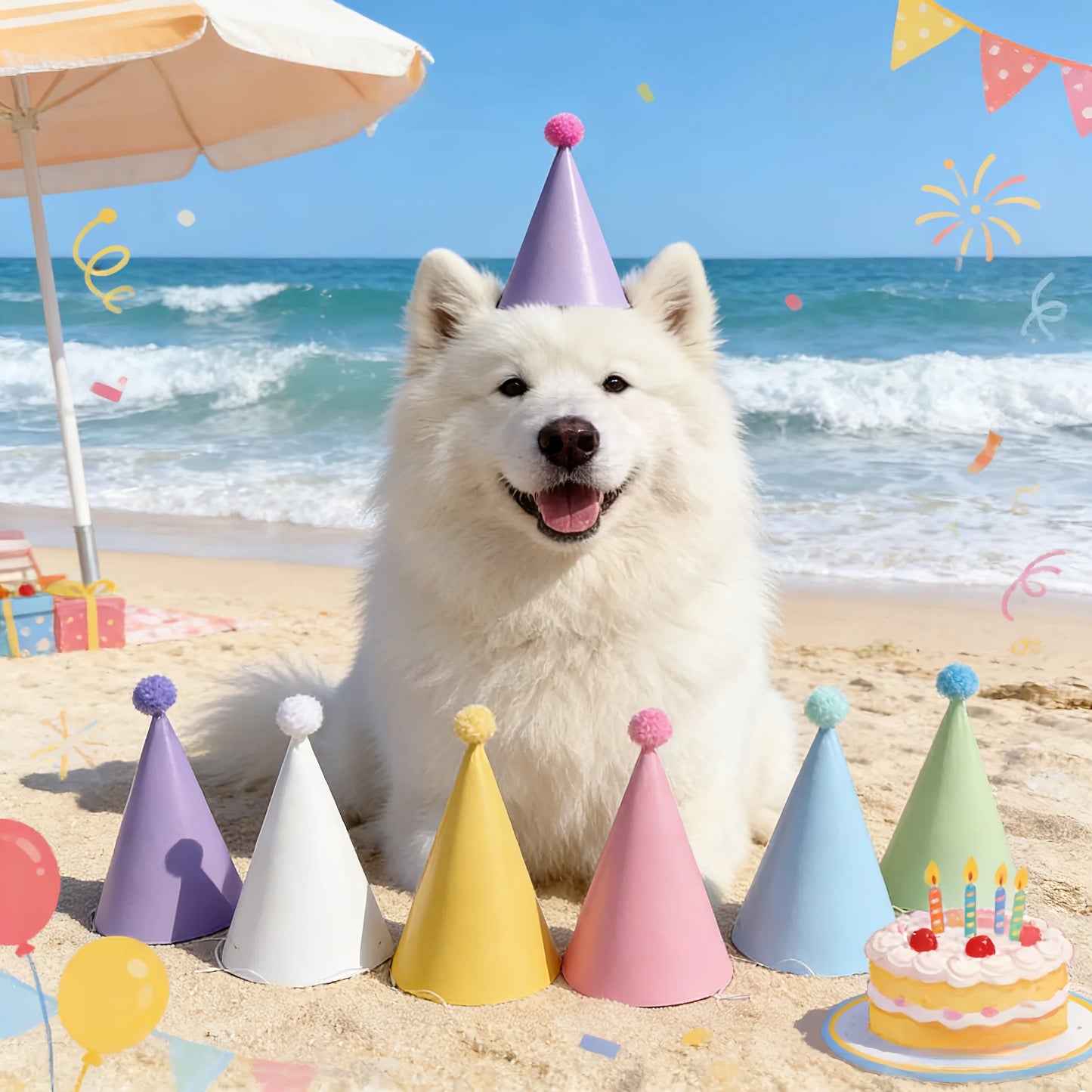 5/10 colorful birthday party hats | Macaroon cone-shaped hats, suitable for birthdays and parties
