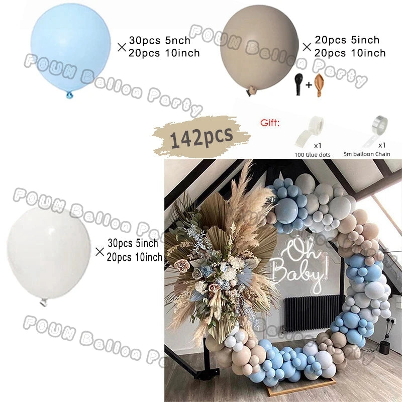 Blue Balloons Arch Kit Metallic Blue Confetti Balloon Garland Birthday Party Decorations Baby Shower Baptism Wedding Theme Decor