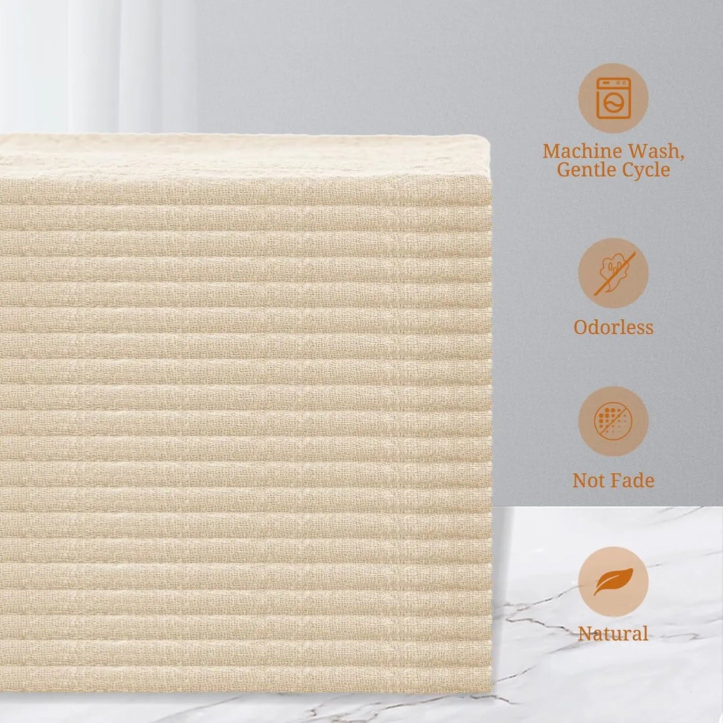 50 Pack 32x32cm Handmade Cotton Cloth Napkins, 100% Cotton Gauze Napkins with Fringe for Dinners, Parties, Weddings, Banquets