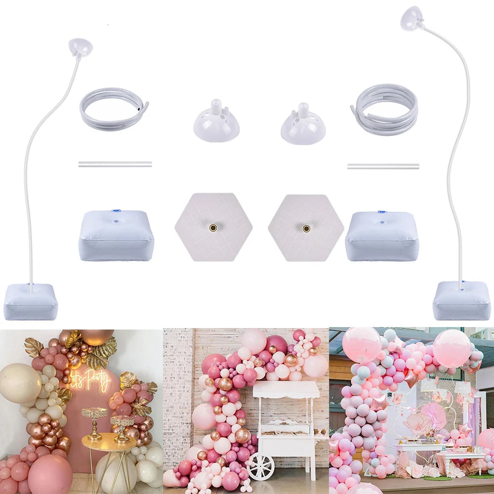 1.5m/2.5m Adjustable Balloon Arch Kit Free Bending Balloon Arch Stand with Base Backdrop for Wedding Birthday Party Baby Shower