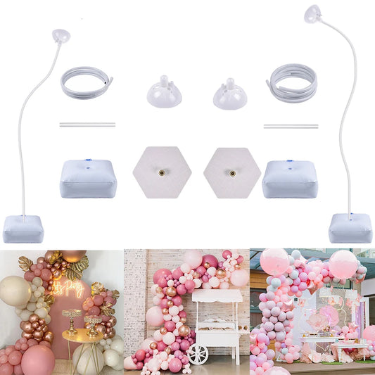 1.5m/2.5m Adjustable Balloon Arch Kit Free Bending Balloon Arch Stand with Base Backdrop for Wedding Birthday Party Baby Shower
